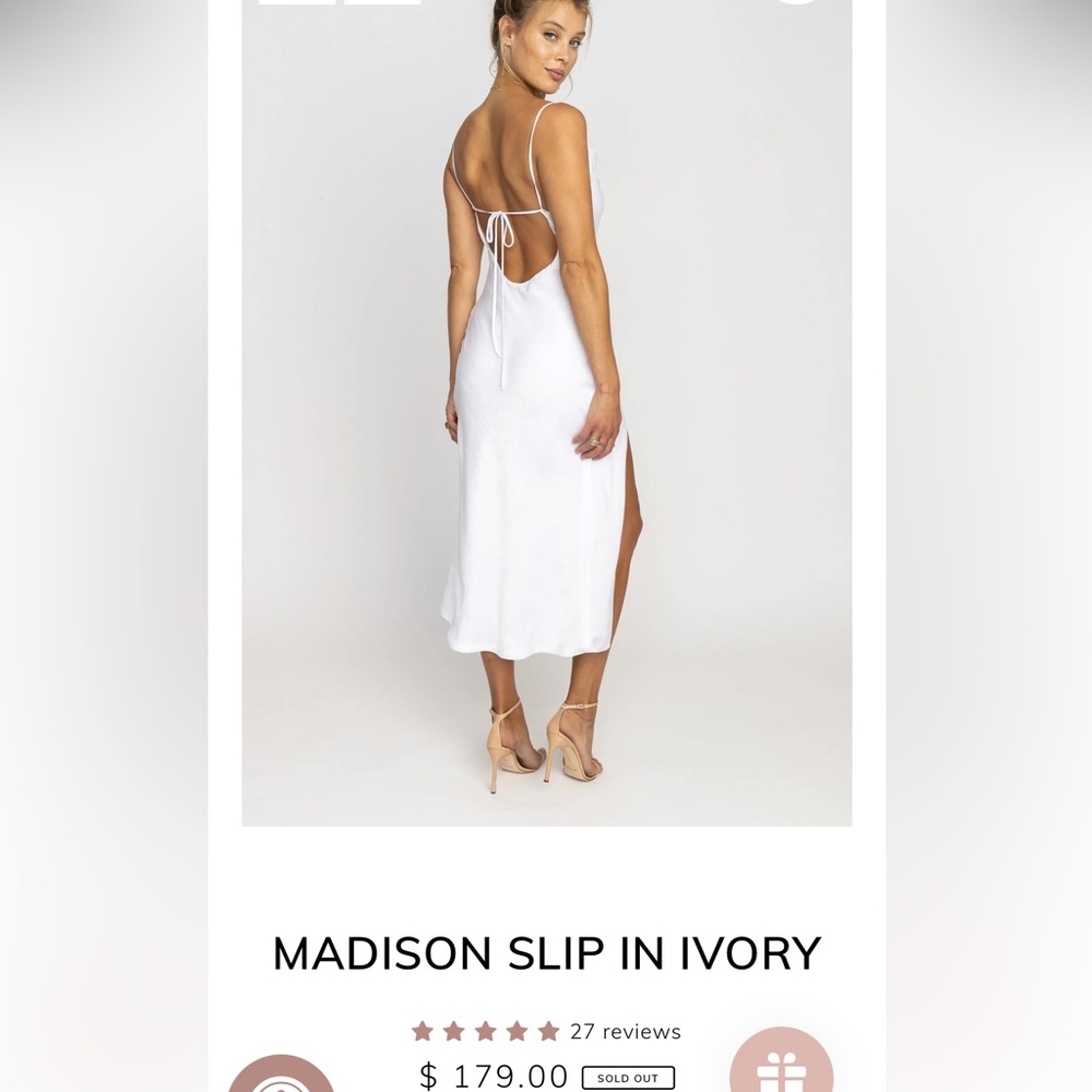 White Silk Resa Slip Dress